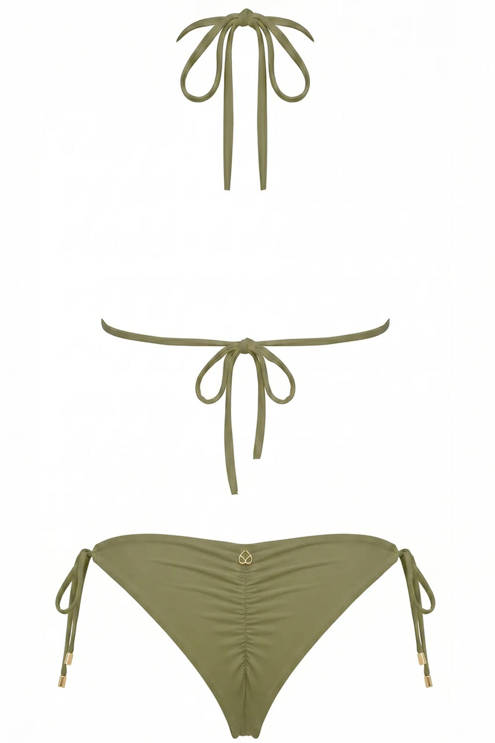 Donna Bikini Triangolo Miss Bikini Luxe Pizzo Floreale Verde