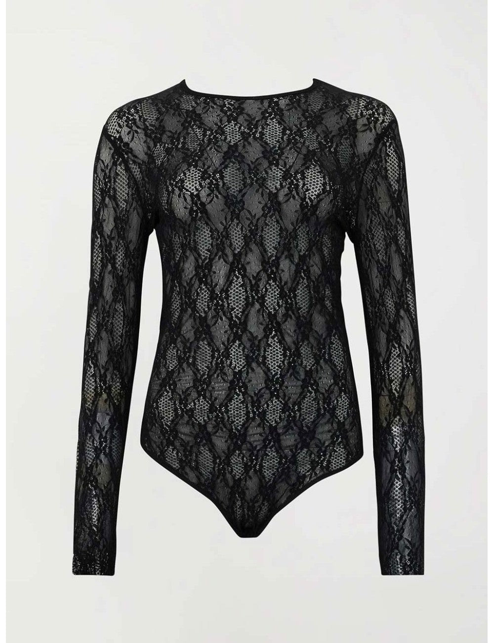 Twinset body donna in pizzo stretch con collo tondo